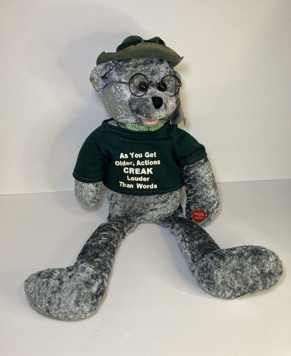 Chantilly Lane When I’m 64 Senior Moments Plush Bear Gray Collectible